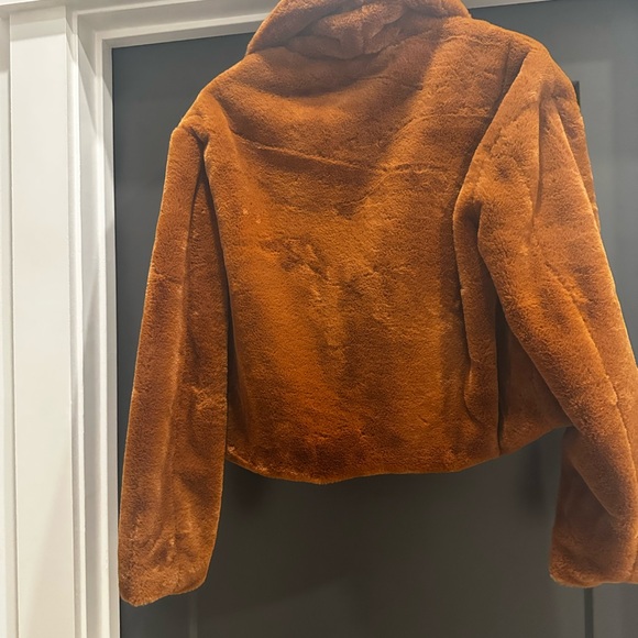 Burnt Orange Faux Fur Jacket - Picture 7 of 8